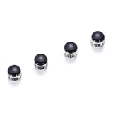 Enamel Gemelos Tuxedo Collar Stud Cufflink Set 6-PCS