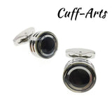 Round Glass Men's Cufflinks Vintage Gemelos Cuff Links C20069