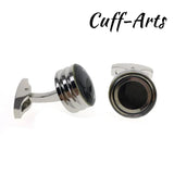 Round Glass Men's Cufflinks Vintage Gemelos Cuff Links C20069