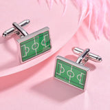 Retro Pattern Green Badminton Court Cufflinks