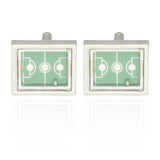 Retro Pattern Green Badminton Court Cufflinks