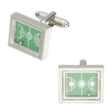 Retro Pattern Green Badminton Court Cufflinks