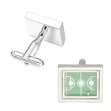 Retro Pattern Green Badminton Court Cufflinks