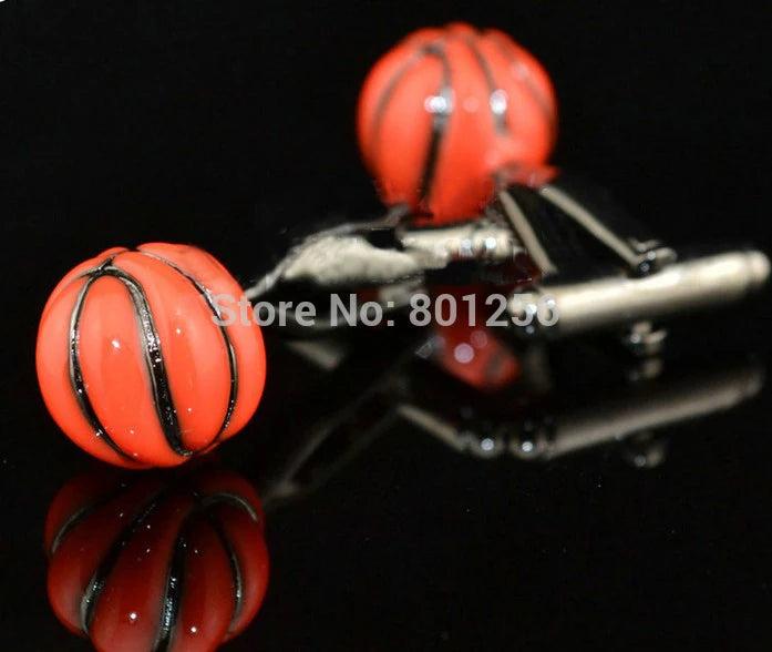 Red Basketball Sport Copper Cuff Links