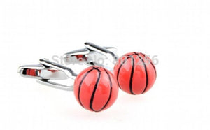 Red Basketball Sport Copper Cuff Links