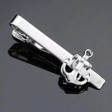 High French tie clip plated silvery anchor collar