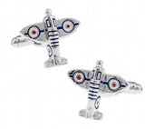 Men's Silver Brass Plane Cufflinks