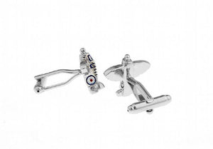Men's Silver Brass Plane Cufflinks
