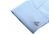 Men's Silver Brass Plane Cufflinks