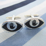 Enamel Fingerprint Cufflink Angel Wing Cuff Link