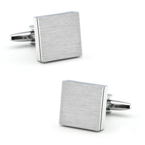 Men's Square Brass Wire Drawing Cufflinks