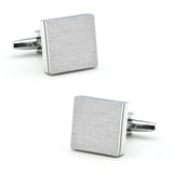 Men's Square Brass Wire Drawing Cufflinks