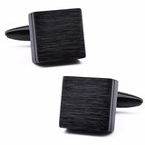 Men's Square Brass Wire Drawing Cufflinks