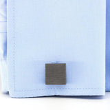 Men's Square Brass Wire Drawing Cufflinks