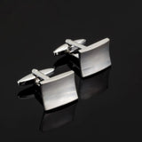 French Brushed Stainless Steel Cufflink for Men's Shirt Suit