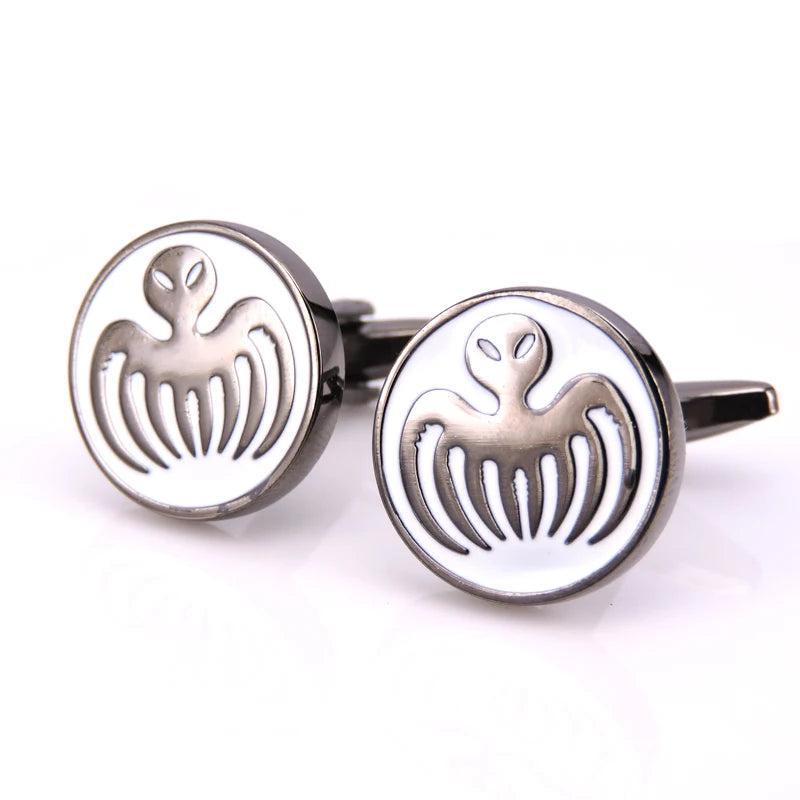 Enamel sea octopus cufflinks French shirt cuff links groom's wedding gift