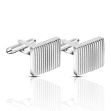 Classic Rectangular Cufflinks Copper Silver Men's Shirt Dress Gift
