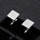 Classic Rectangular Cufflinks Copper Silver Men's Shirt Dress Gift