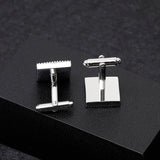 Classic Rectangular Cufflinks Copper Silver Men's Shirt Dress Gift
