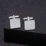 Classic Rectangular Cufflinks Copper Silver Men's Shirt Dress Gift
