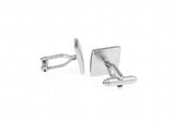 Men's Silver Copper Square Cuff Links
