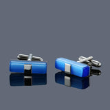 Silver Plated Stone Crystal Cufflinks & Studs Set