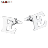 Silver 26 Letters Cufflinks for Mens Shirt Accessories