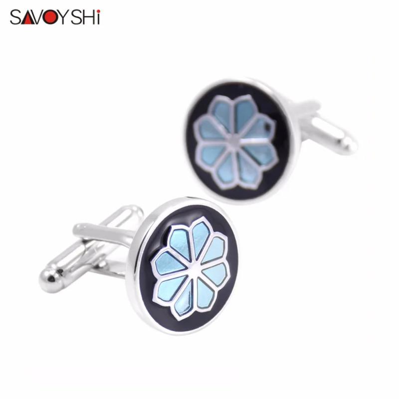 Vintage Flower Pattern Cufflinks Mens Shirts Accessories Coloful Art Enamel Jewe