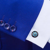 Vintage Flower Pattern Cufflinks Mens Shirts Accessories Coloful Art Enamel Jewe