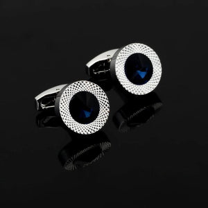 Men Sea Crystal Cufflinks - Wedding Cufflinks for Groom - Shirt Cufflink Jewelry