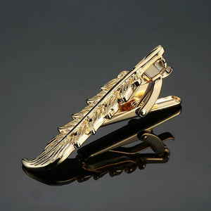 DY Brass Golden Leaf Tie Clip for Men Business Wedding