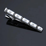 Elliptical Crystal Tie Clip Bar Necktie Pin Clasp Clamp