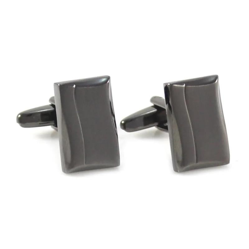Gunmetal Twisted Rectangle Cufflinks Father's Gift Birthday Wedding