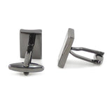Gunmetal Twisted Rectangle Cufflinks Father's Gift Birthday Wedding