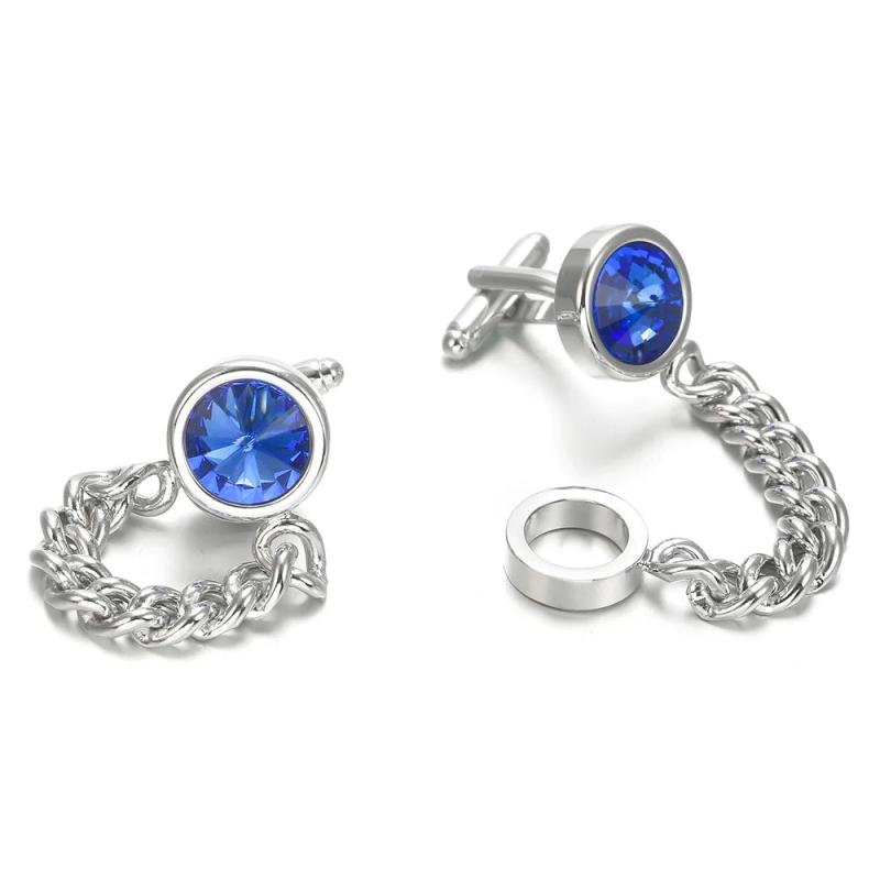 Crystal Cufflinks Top Wedding French Shirt Round Button