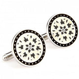 Round Flowers Enamel Cufflink Cuff Link