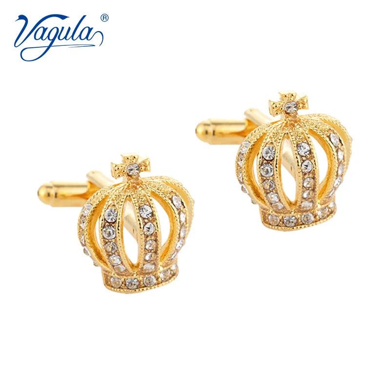 Men's Gold-Color Plated Crown Cufflinks 329