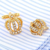 Men's Gold-Color Plated Crown Cufflinks 329