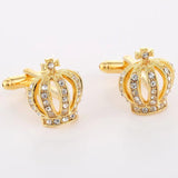 Men's Gold-Color Plated Crown Cufflinks 329