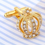 Men's Gold-Color Plated Crown Cufflinks 329