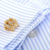 Men's Gold-Color Plated Crown Cufflinks 329
