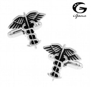 iGame Men Gift Angel Wing Cuff Links Copper Material Novelty Angel