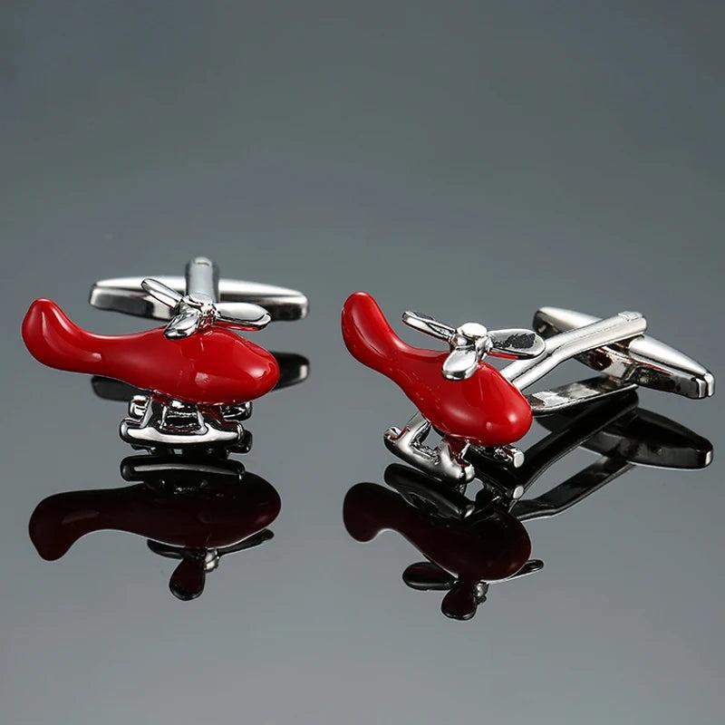 Red Aircraft Cufflinks for Men