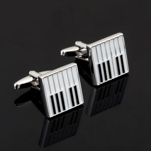 Enamel Music Piano Cufflinks for Men's Shirt Buttons