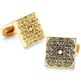 High Carved Square Pattern Retro Cufflinks