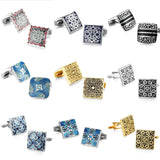 High Carved Square Pattern Retro Cufflinks