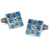 High Carved Square Pattern Retro Cufflinks