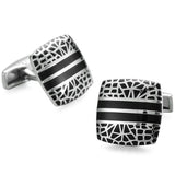 High Carved Square Pattern Retro Cufflinks