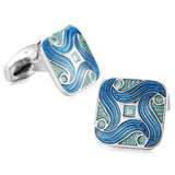 High Carved Square Pattern Retro Cufflinks