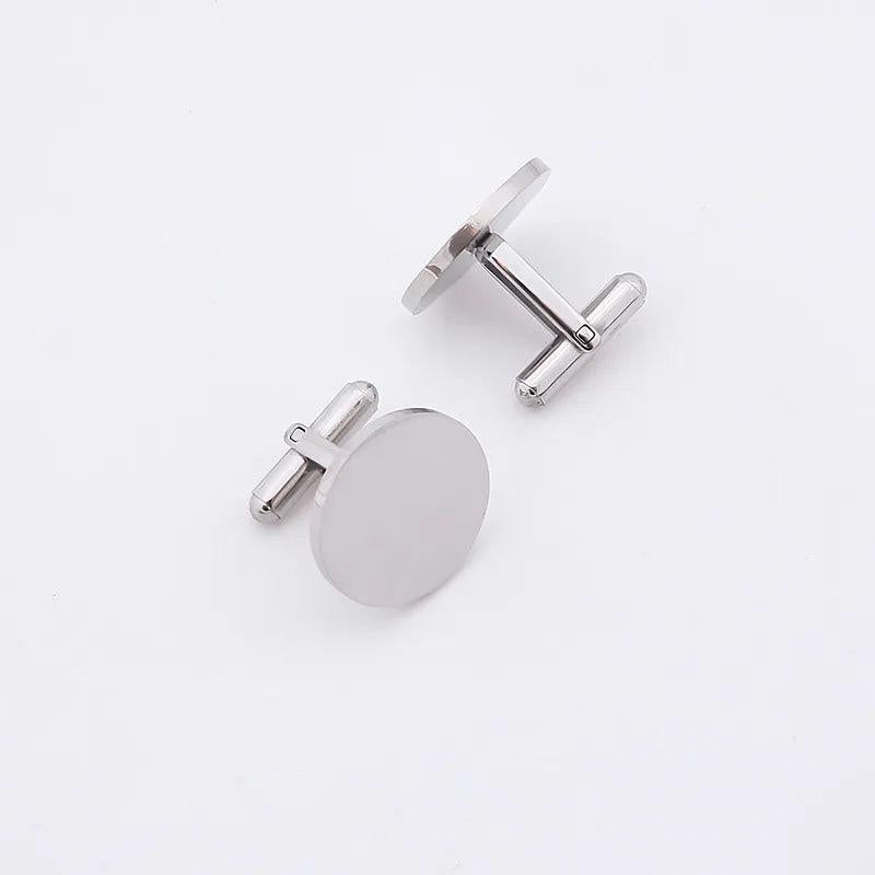 European American Man's Steel Cufflinks Titanium Studs